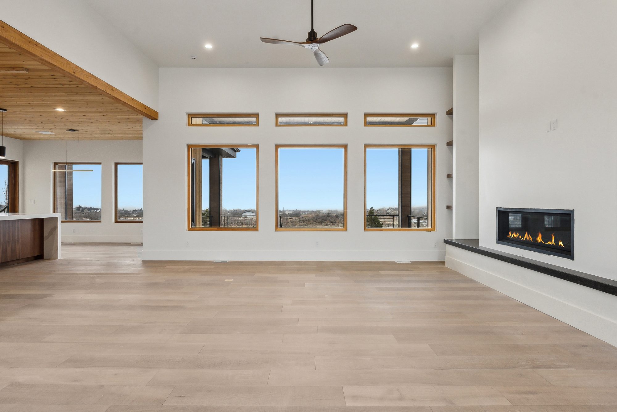 Great room triple windows